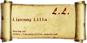 Lipcsey Lilla névjegykártya